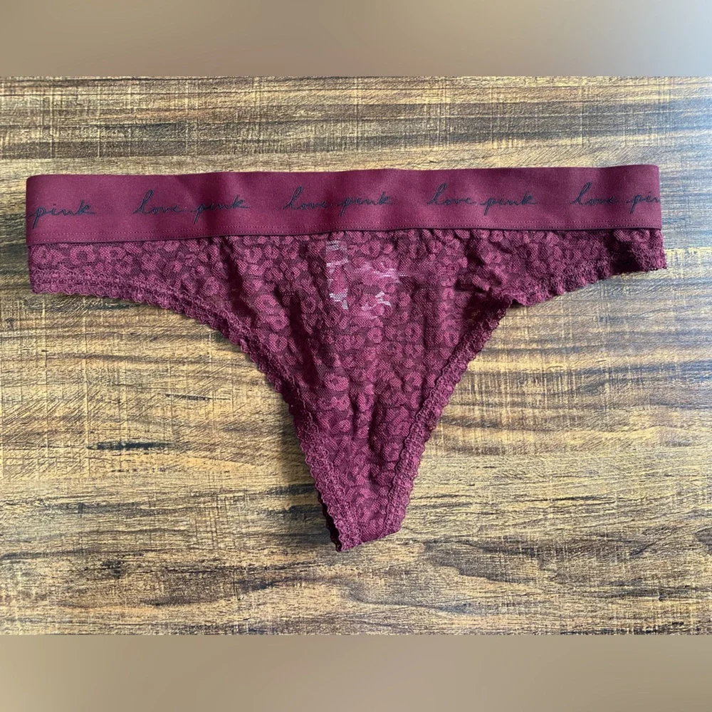 Victoria's Secret Burgundy Lace Panties - Picture 2 of 4
